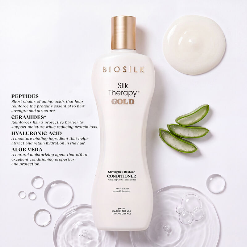 BioSilk Silk Therapy Gold Strength and Restore Conditioner, , large image number null